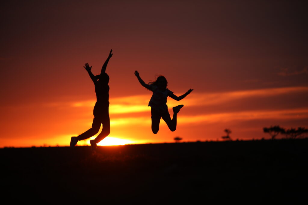 on jumping in front of sunsets. . .